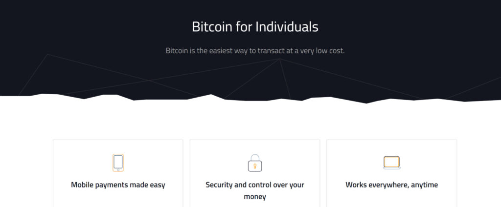 Bitcoin.org Homepage Showing Its Benefits