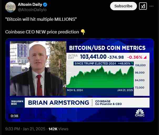 Predictions from Brian Armstrong | Source: Twitter