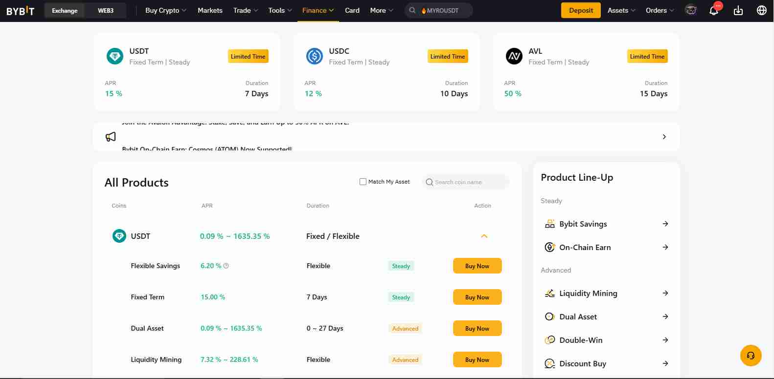 Bybit earn | Source: ByBit