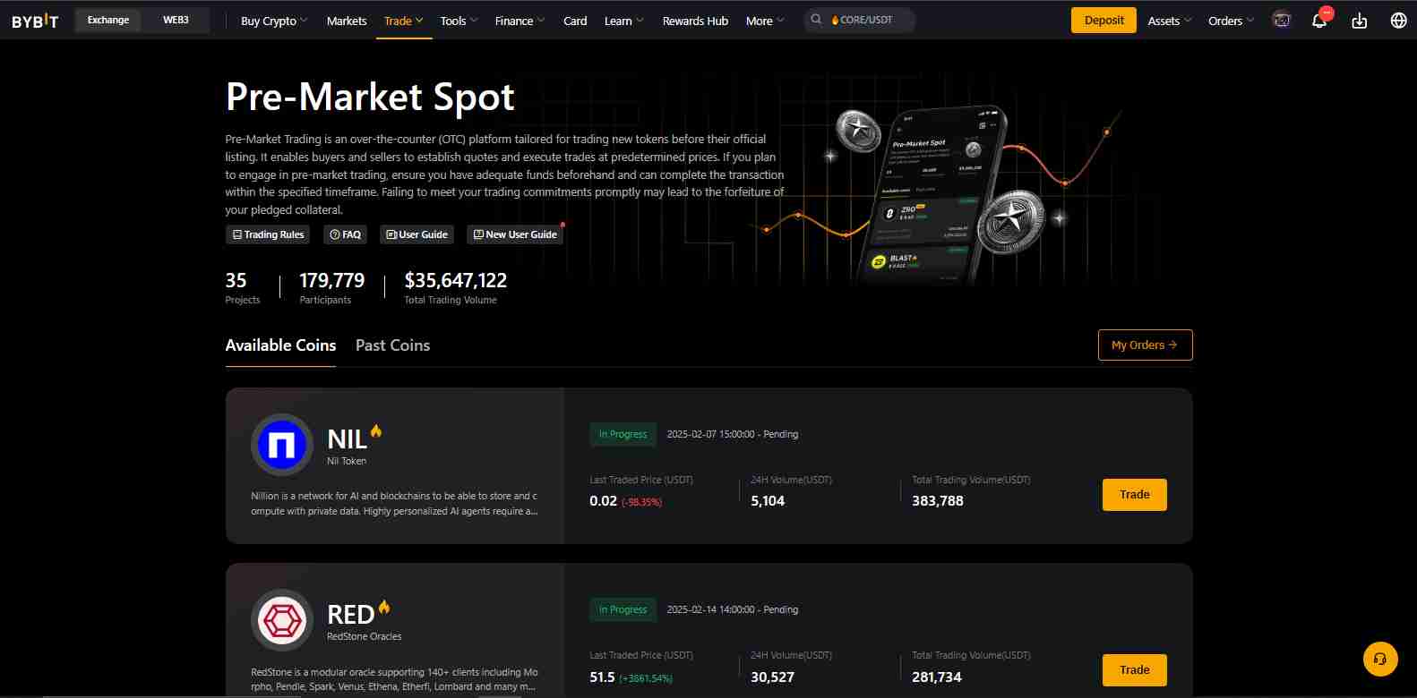 The Bybit launchpad | Source: Bybit