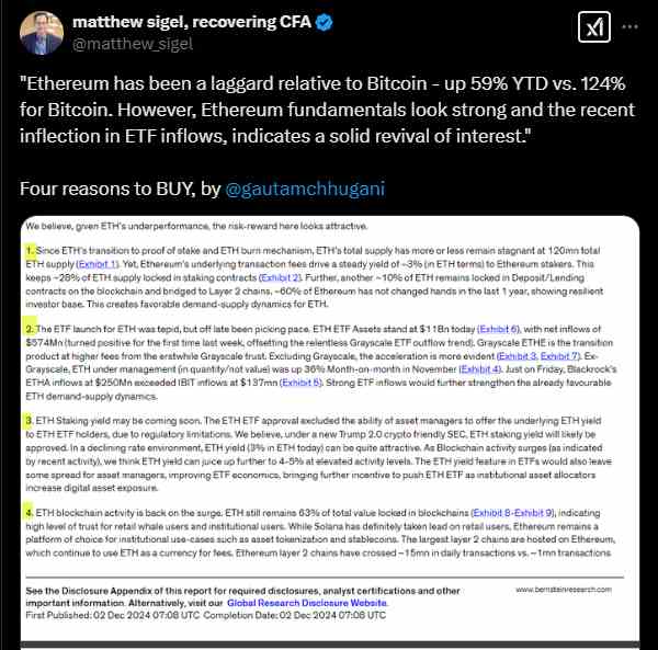 The Ethereum ETFs as game changers | Source: Twitter