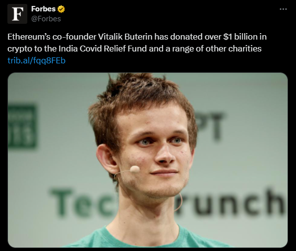 Giving away a billion to India | Source: Twitter