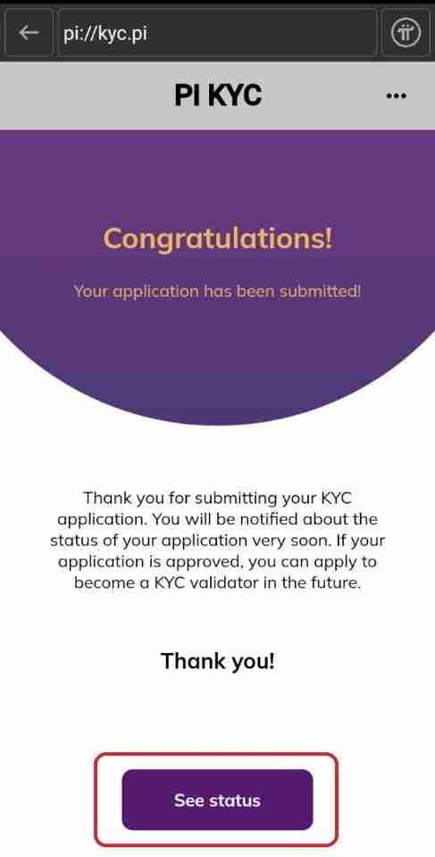 Checking Pi KYC status