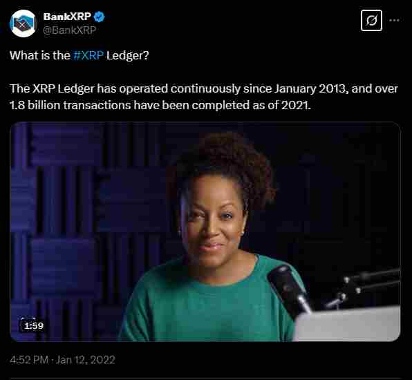 Explainer video on the XRP ledger | Source: Twitter
