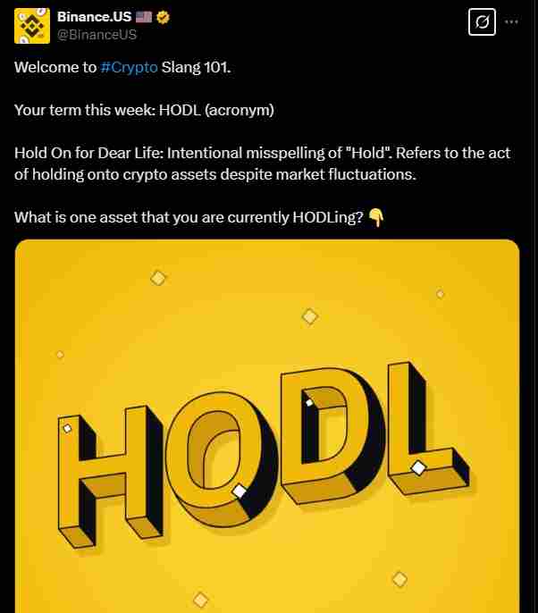 What is HODLing | Source: Twitter