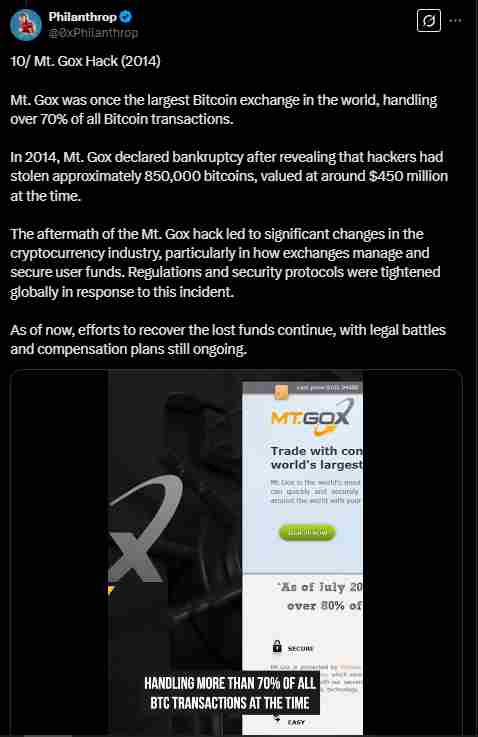 The Mt Gox hack | Source: Twitter