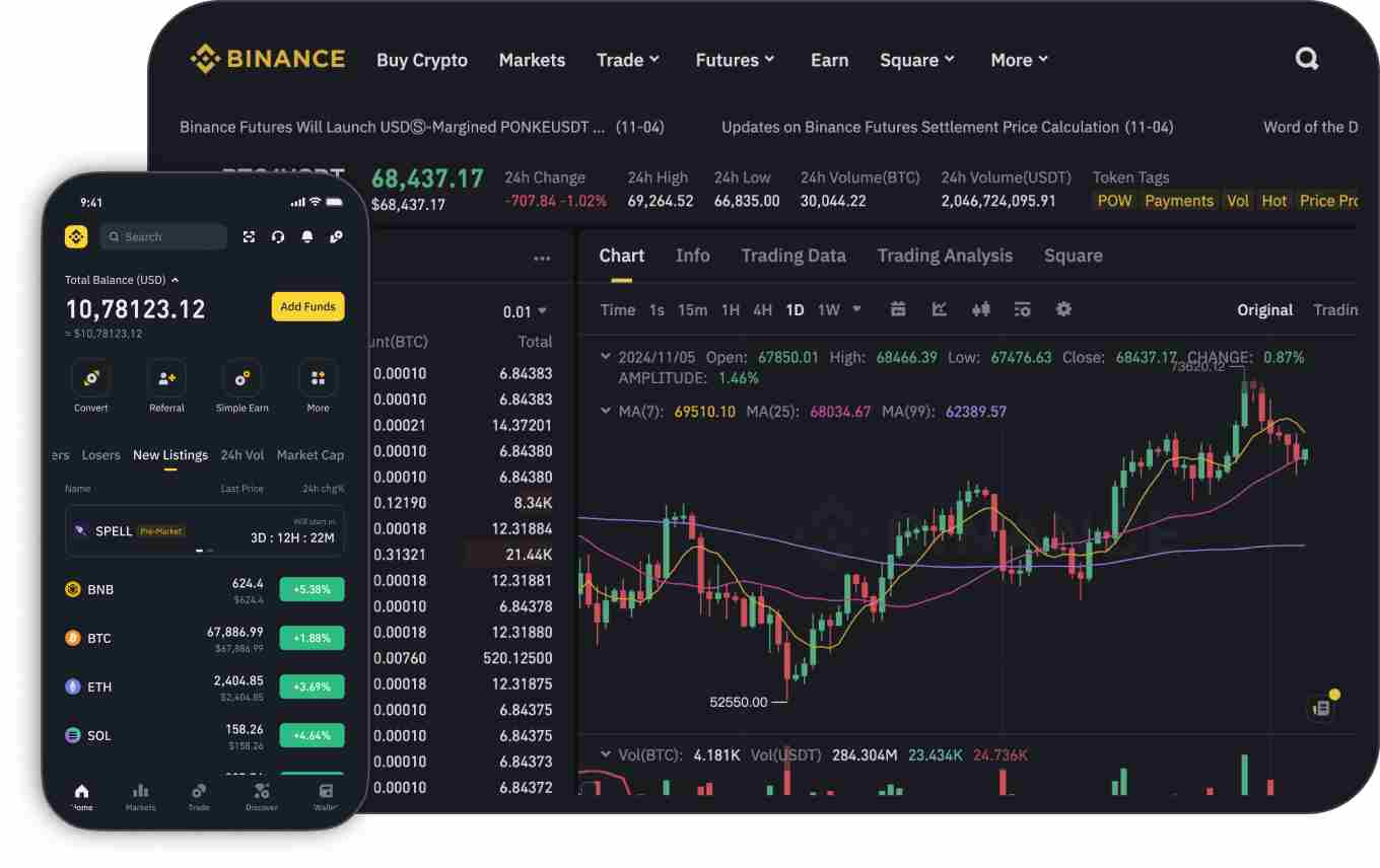 Crypto The Binance interface | Source: Binance