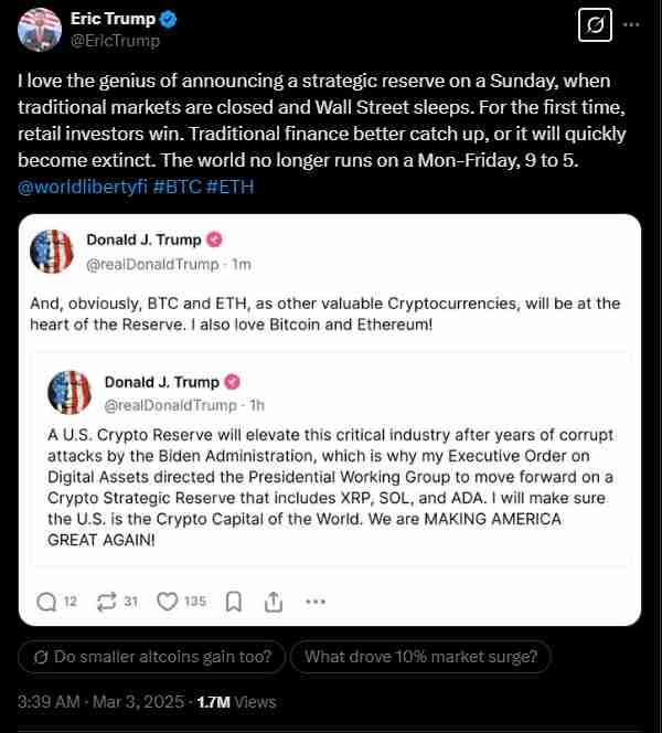 Wider embrace of crypto | Source: Twitter