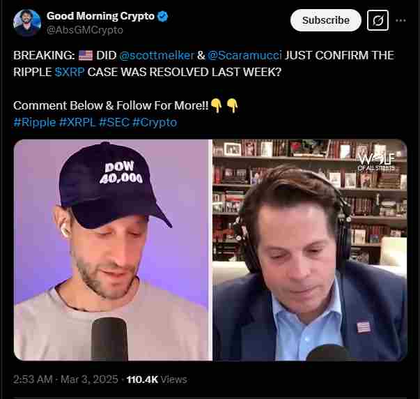 Scaramucci mentions Ripple twice | Source: Twitter