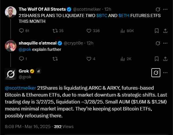 Plans to liquidate ETFs | Source: Twitter