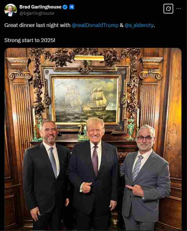 Donald Trump and Ripple executives | Source: Twitter